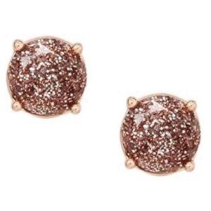 KATE SPADE • Rose Gold Glitter Gumdrop Earrings
